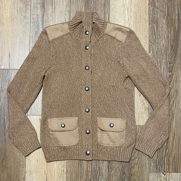 Ralph Lauren Sweaters - Ralph Lauren Jeans Co Brown Knit Button Front Cardigan Sweater Sz PL Fisherman